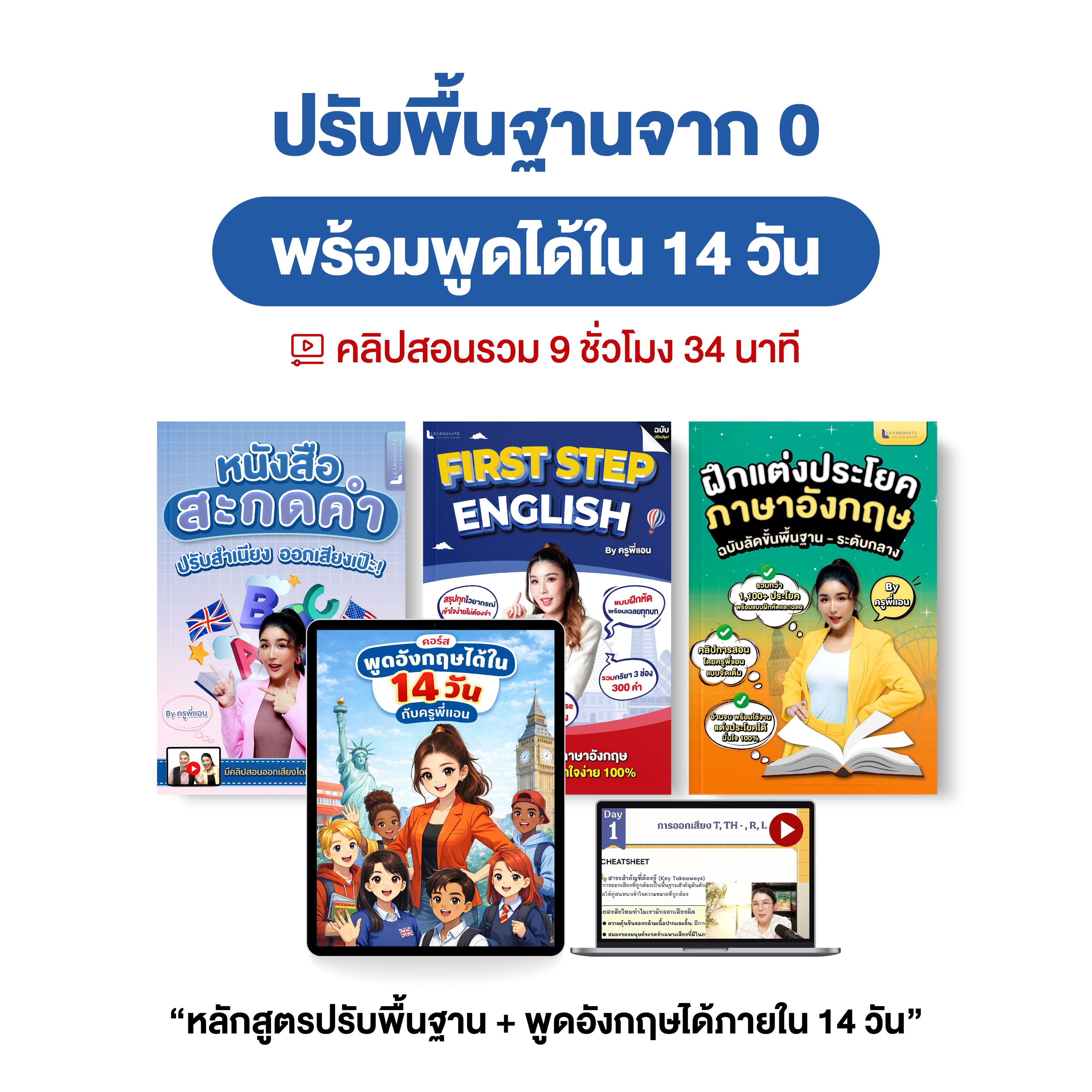 แพ็กเกจเรียนภาษาอังกฤษ ปรับพื้นฐานให้พูดได้ภายใน 14 วัน