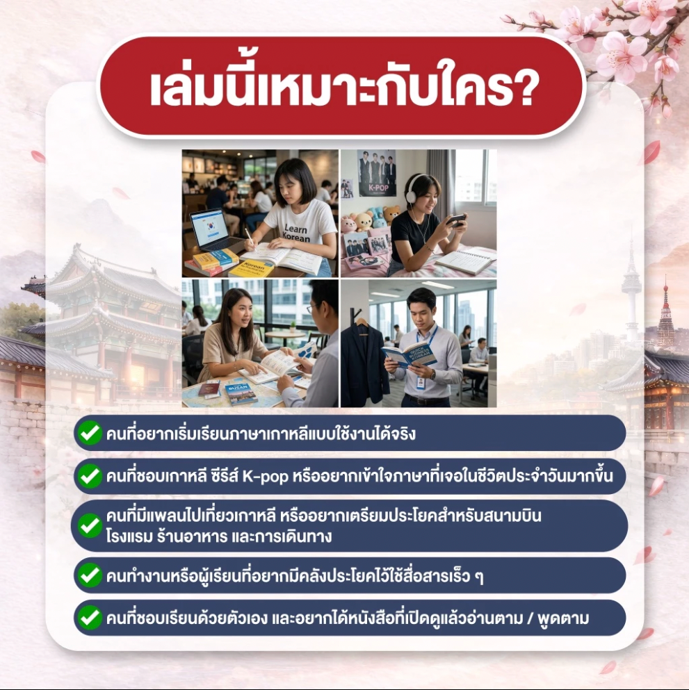 หนังสือ รวม 1,200 ประโยค ภาษาเกาหลี - อังกฤษ ที่ใช้บ่อยที่สุดในชีวิตประจำวัน (ครูพี่แอน X ครูกวอน)