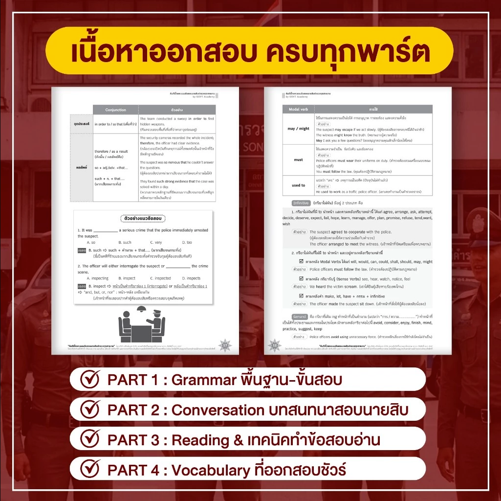 สรุปข้อมูลชีทสรุป คัมภีร์โกยคะแนนข้อสอบนายสิบตำรวจทุกสายงาน (วิชาภาษาอังกฤษ) โดย ครูพี่แอนและครูน้ำใจ