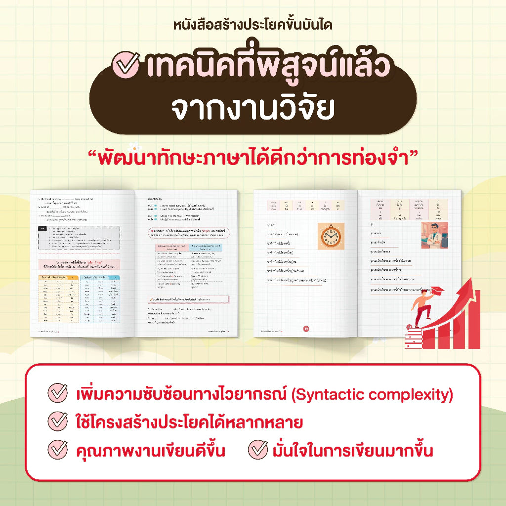 หนังสือ แต่งประโยคแบบขั้นบันได ภาษาอังกฤษ โดย ครูพี่แอน Sentence Ladders