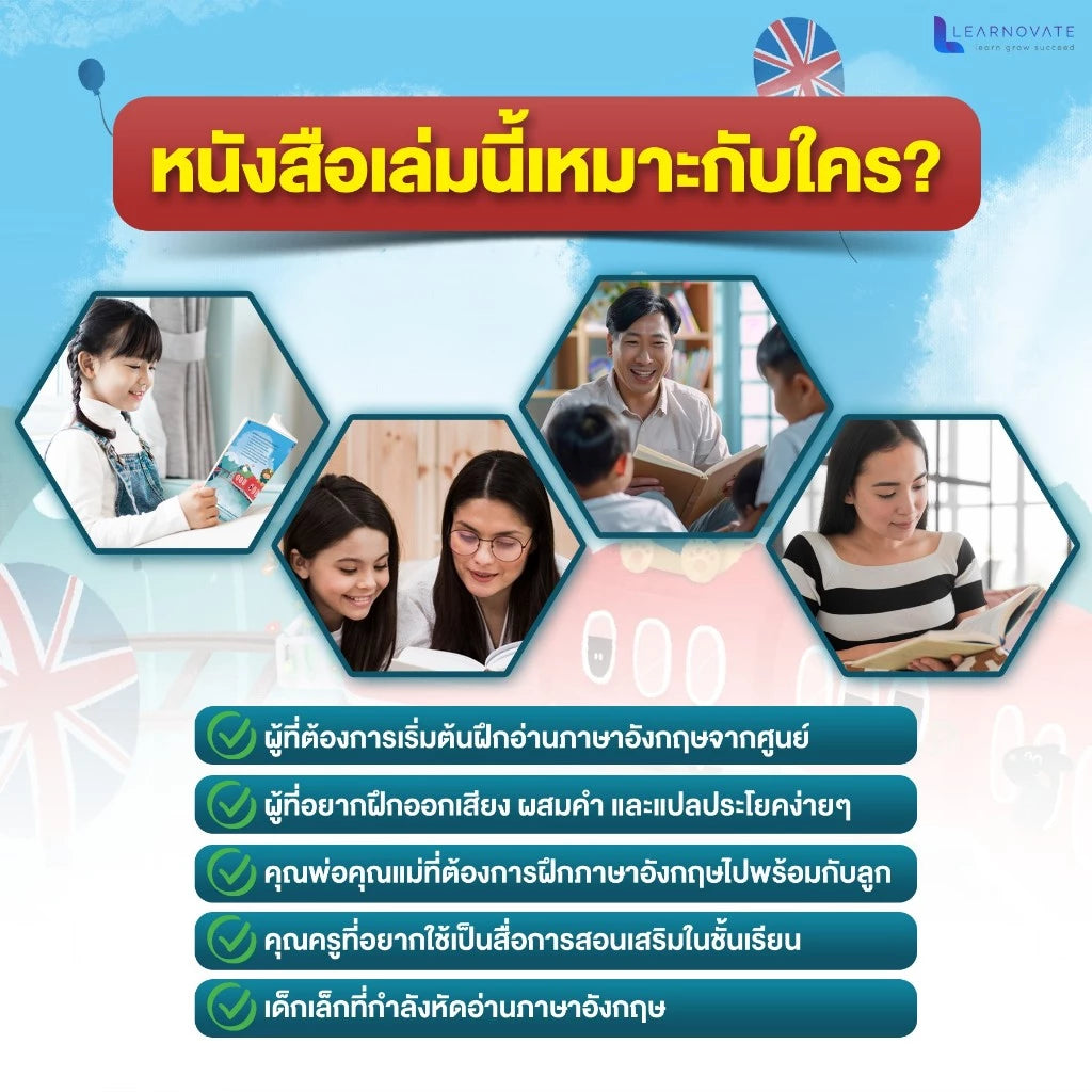 หนังสือ ฝึกอ่านภาษาอังกฤษ สำหรับคนไม่มีพื้นฐาน โดย ครูพี่แอน